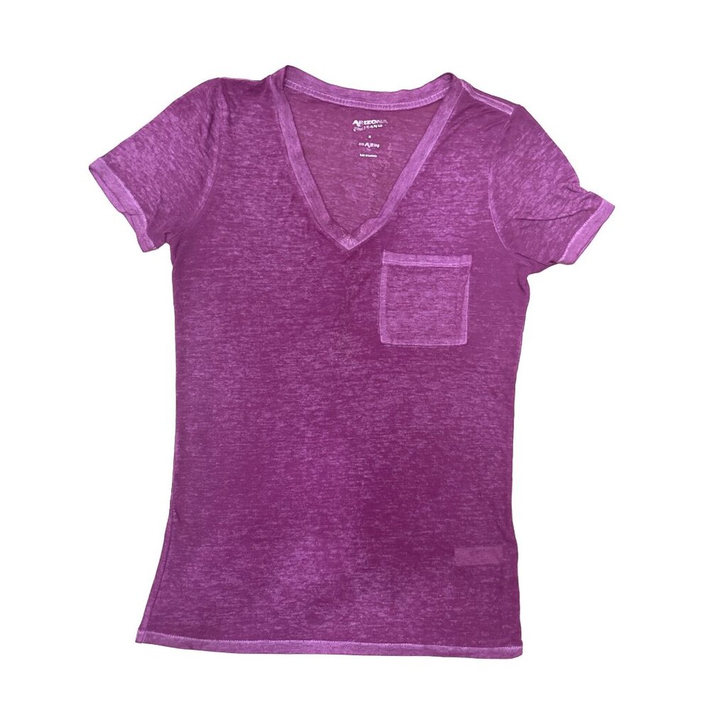 Arizona Jean Company Sheer Lightweight V Neck T Shirt Purple  Size M - Picture 8 of 8